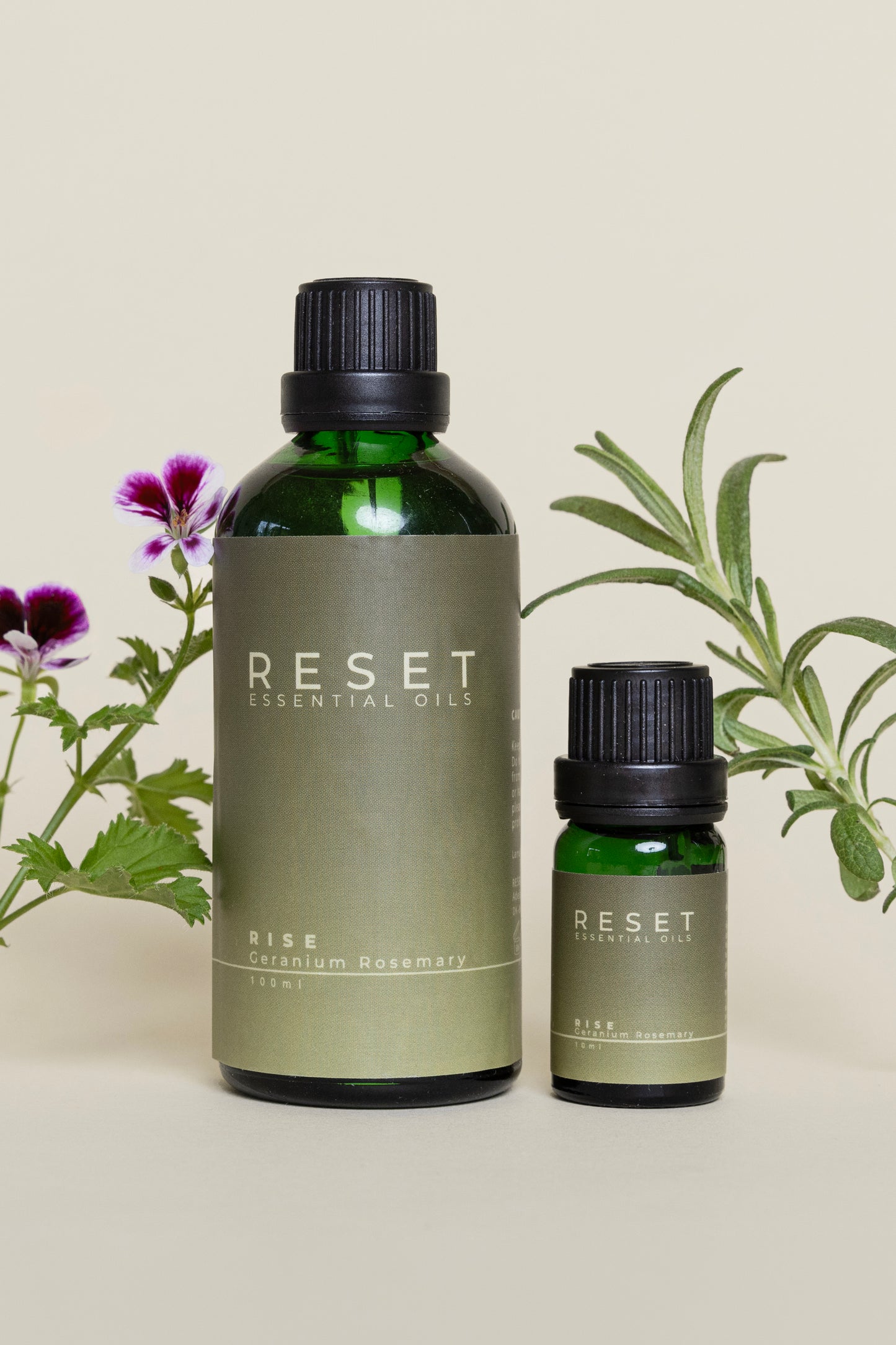 RISE æterisk olie med geranium og rosmarin fra RESET ESSENTIALS